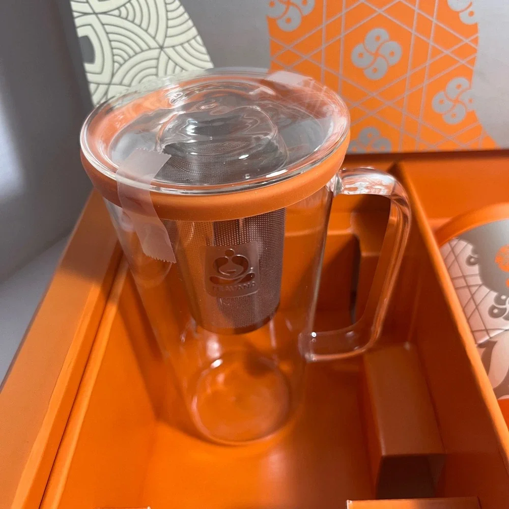 NEW Teavana Care Collection Glass Infuser Mug Oolong‎ Tea Gift Set